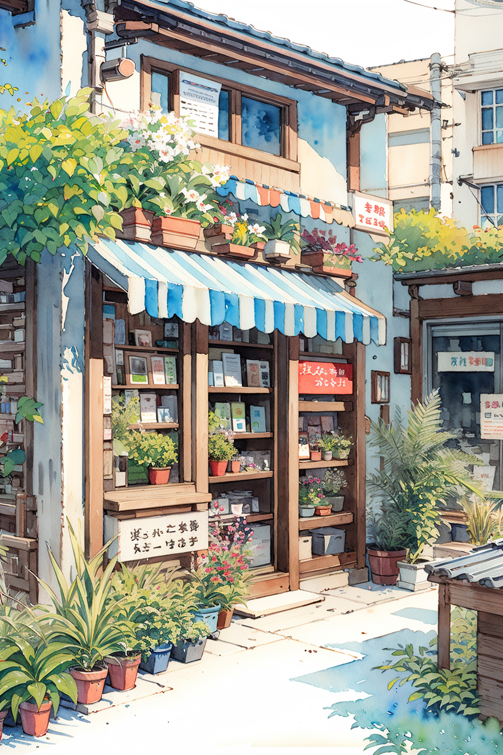 03827-2873680970-no humans, plant, traditional media, outdoors, potted plant, scenery, watercolor (medium), painting (medium), building, day, sho.png